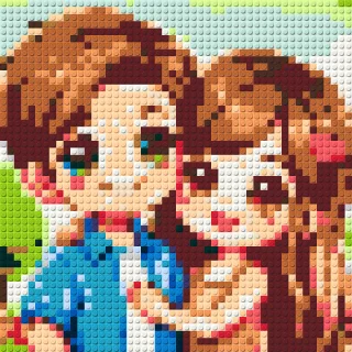 插畫風格客製積木畫作品 - BrickNet