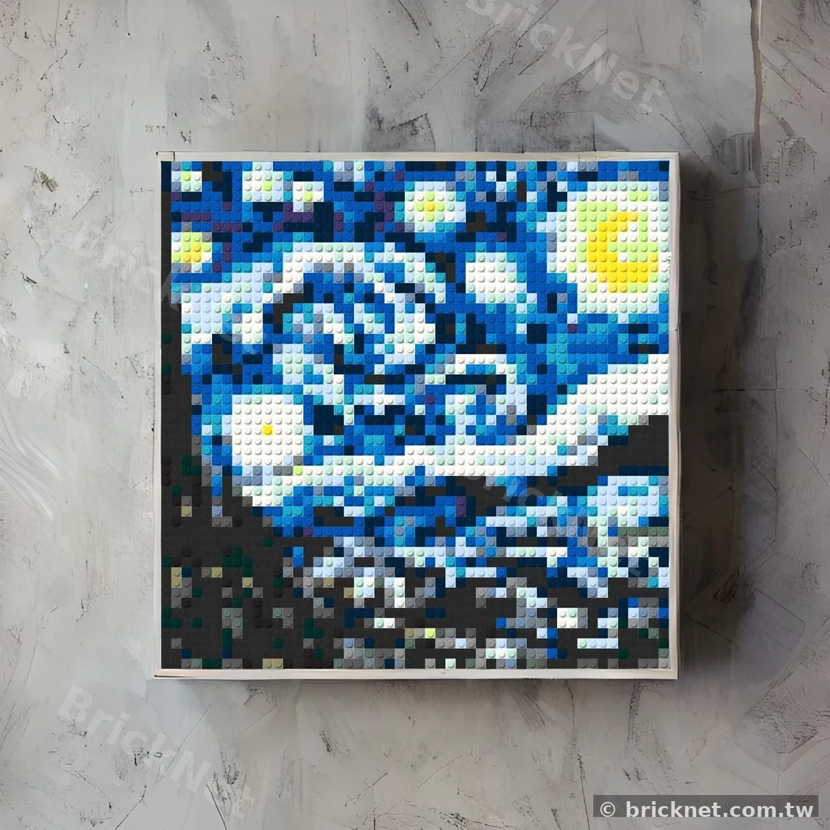 ゴッホ「星月夜」風ブロックモザイク — BrickNet お客様作品