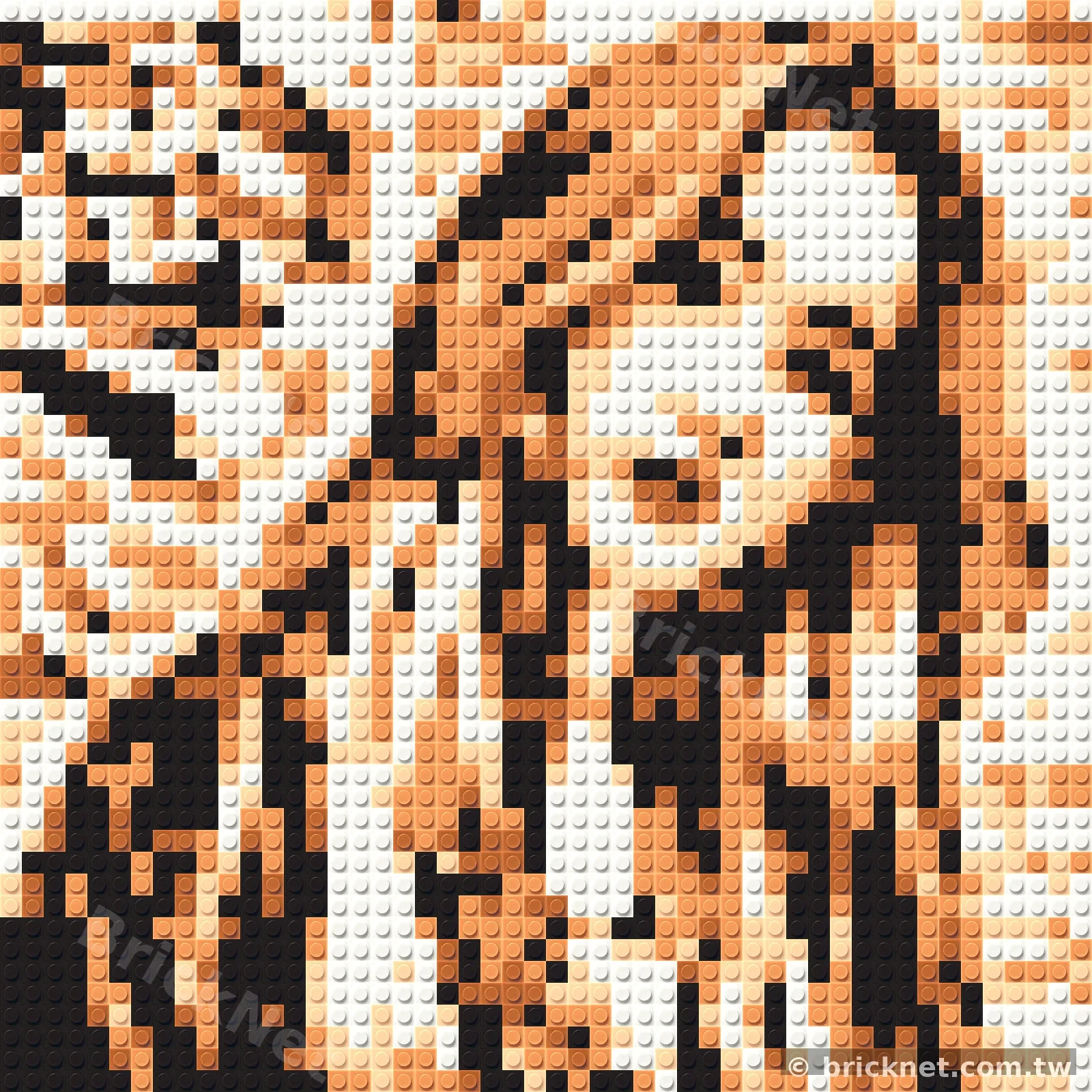 レトロ人物ブロックモザイク — BrickNet お客様作品